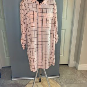 Pink and Black Windowpane Check Dress